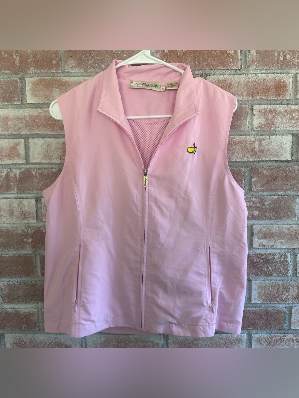 Master’s Magnolia Lane Vest Women’s Small Pink Vintage Zip Up Golf Preppy